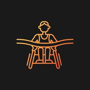 Disabled athletes gradient vector icon for dark theme Stock Illustration
