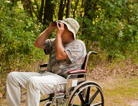 Disabled bird watcher Photos