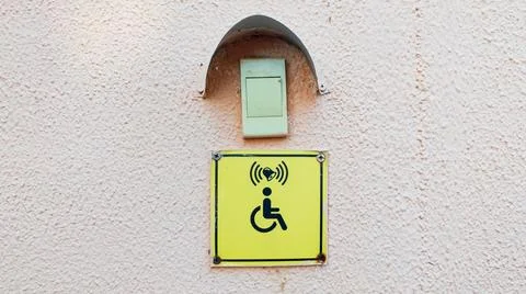 Disabled call button assistance system Stock Photos