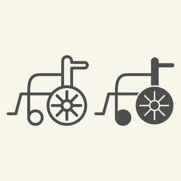 Disabled carriage line and solid icon. Hospital wheelchair outline style Stock Illustration
