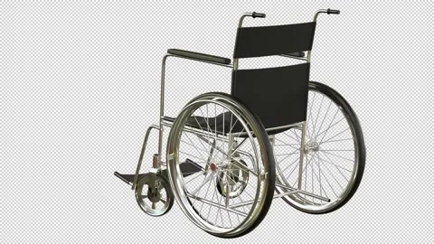 Disabled carriage rotating - 3d render looped with alpha channel. Stock Footage 167532166