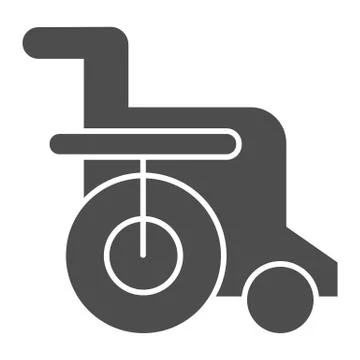 Disabled chair solid icon. Wheelchair vector illustration isolated on white Stock Illustration