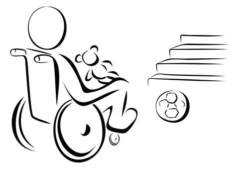 Disabled child Stock Illustration