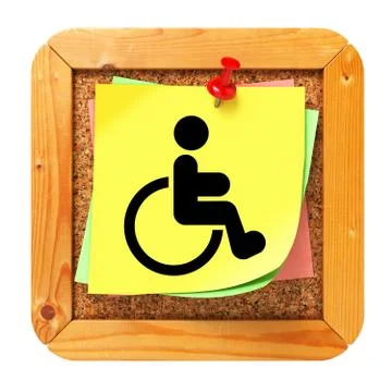 Disabled Concept - Sticker on Message Board. Stock Illustration