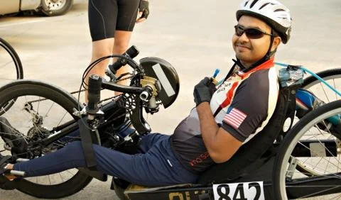 Disabled cyclist Stock Photos