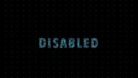 Disabled, digital word with binary code, computational operations, single code Stock Footage 105752849