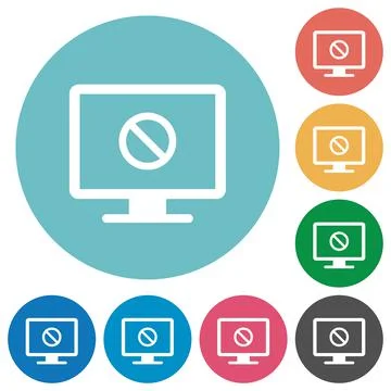 Disabled display flat round icons Stock Illustration