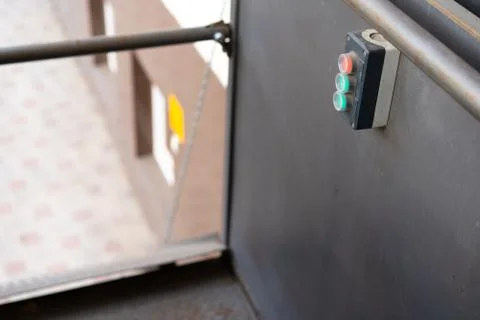 Disabled elevator located outside the building Stock Photos