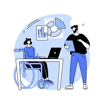 Disabled employment abstract concept vector illustration. Stock Illustration