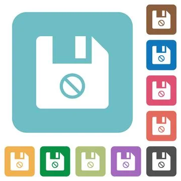 Disabled file rounded square flat icons Stock Illustration