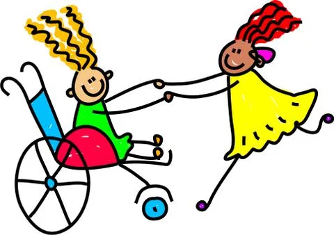 Disabled Friends Stock-Illustration