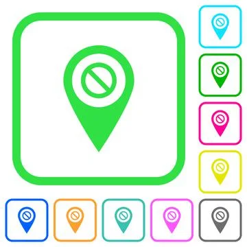 Disabled GPS map location vivid colored flat icons Stock Illustration