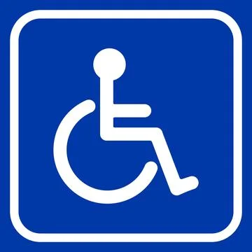 Disabled Handicap Icon on blue background Stock Illustration