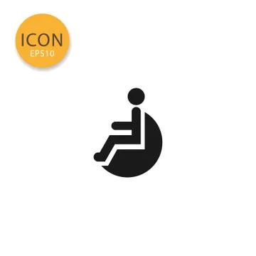 Disabled handicap icon isolated flat style. Stock Illustration