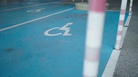 Disabled handicap parking space reserved for handicapped Stock Footage 229808230