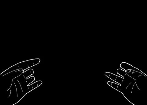 Disabled Hands On Black Background Stock Illustration