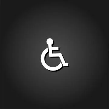 Disabled icon flat Stock Illustration