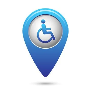 Disabled icon on map pointer Stock Illustration