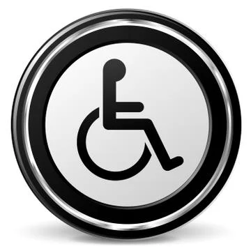 Disabled icon with metal ring Stock Illustration