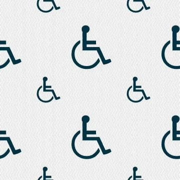 Disabled icon sign. Seamless pattern with geometric texture. Vector Stockillustratie