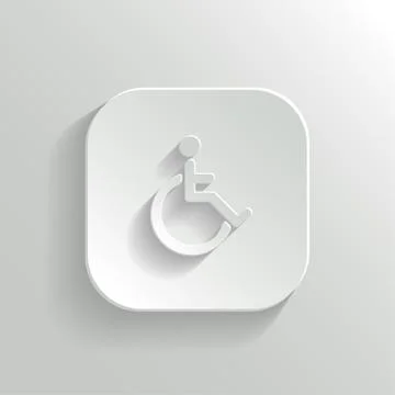 Disabled icon - vector white app button Stock Illustration