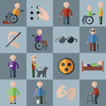 Disabled icons set Stock Illustration