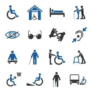 Disabled icons set Stock Illustration