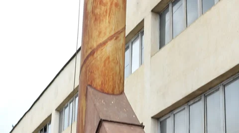 Disabled Industrial Rusty Smokestack Video stock 39373351