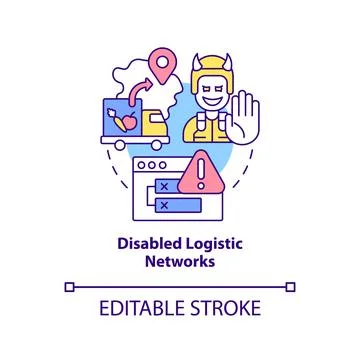 Disabled logistic networks concept icon Stock Illustration
