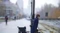 The disabled man fall on the ground. Slow motion 4k or 4k+ Resolution