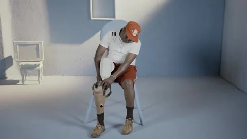 Disabled Man with Prosthetic Limbs Standing and Dancing 스톡 동영상 315560734