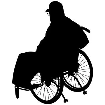 A disabled man in a wheelchair Illustrazione stock