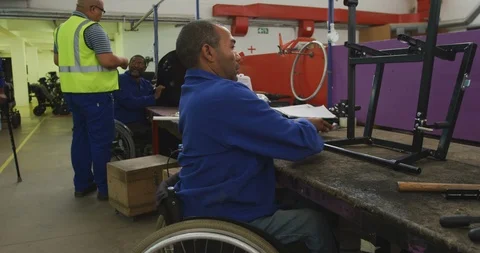Disabled man working Stock-Footage 124591663