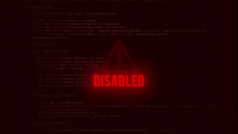 Disabled Message Animation System Failure Notification Stock Footage 343463949