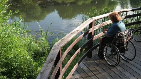 A disabled in nature Stock Footage 77945444