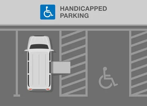 Disabled parking area. Keep clear wheelchair accessible vehicle space. 스톡 일러스트