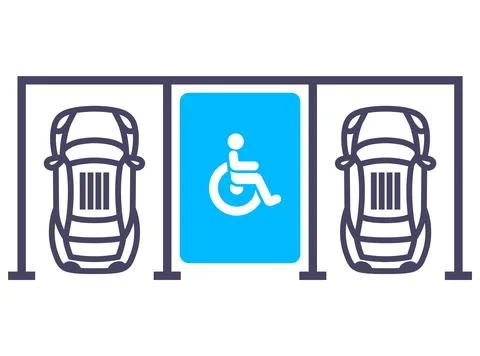 Disabled parking for car. 스톡 일러스트