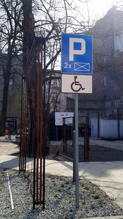 Disabled parking sign Stock Footage 269218686