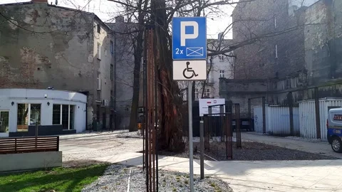 Disabled parking sign. Stock Footage 269830501