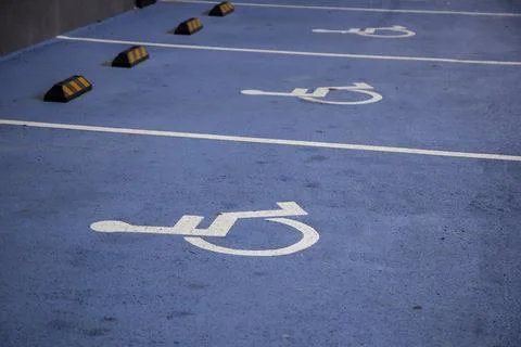 Disabled parking sign Stock Photos