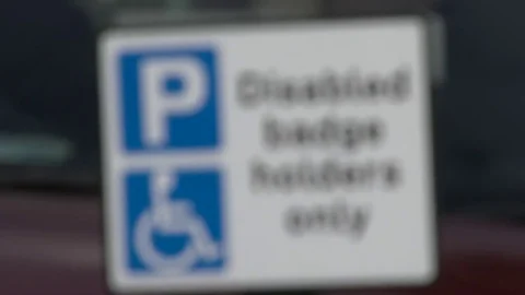 Disabled Parking Space Sign Stock Footage 79674397
