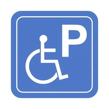 Disabled parking symbol sign vector for handicap driver vehicle park illustra 스톡 일러스트