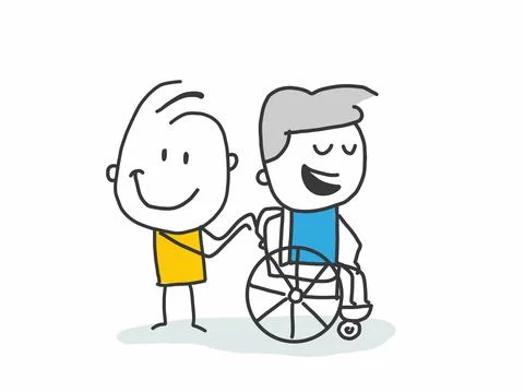 Disabled people character flat vector illustration Stock Illustration