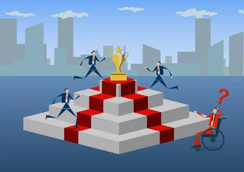 Disabled people problems Stock Illustration