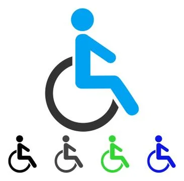 Disabled Person Flat Icon Illustrazione stock