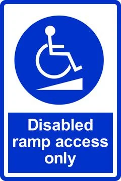 Disabled ramp access sign. Illustrazione stock