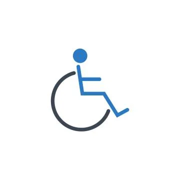 Disabled related vector glyph icon. Stock Illustration