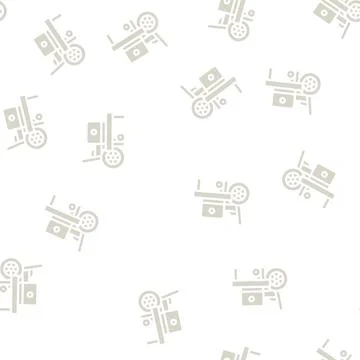 Disabled remote job glyph vector seamless pattern Stock Illustration
