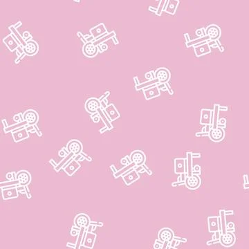 Disabled remote job line vector seamless pattern Stock Illustration