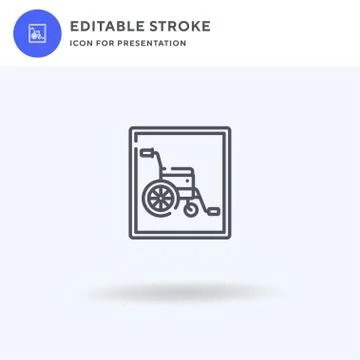 Disabled Sign icon vector, filled flat sign, solid pictogram isolated on white Stock Illustration